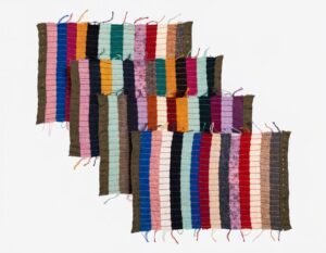 Colorful geometric coasters for Memphis style home decor