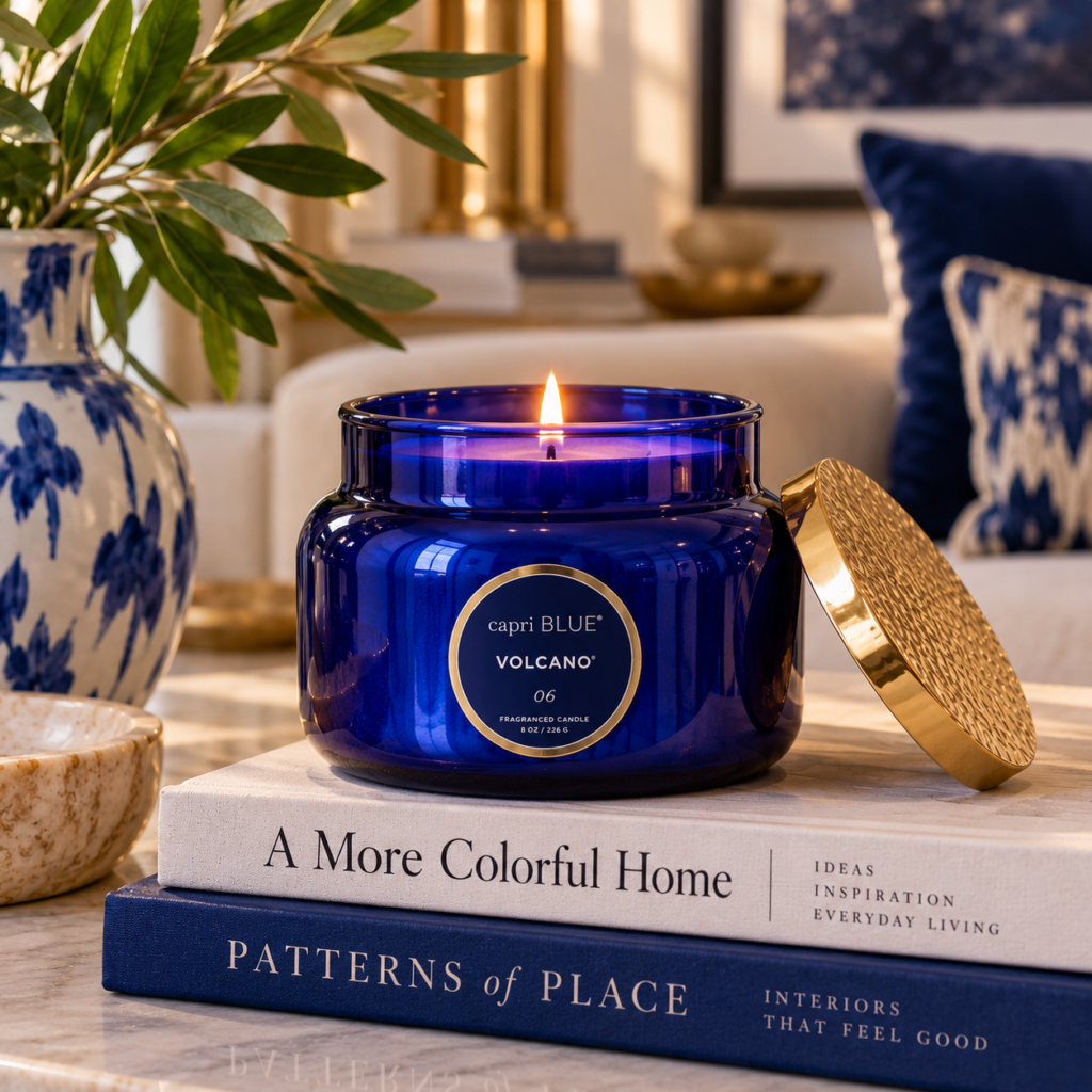 Indigo blue living room showing how deep blue can anchor a sophisticated color palette
