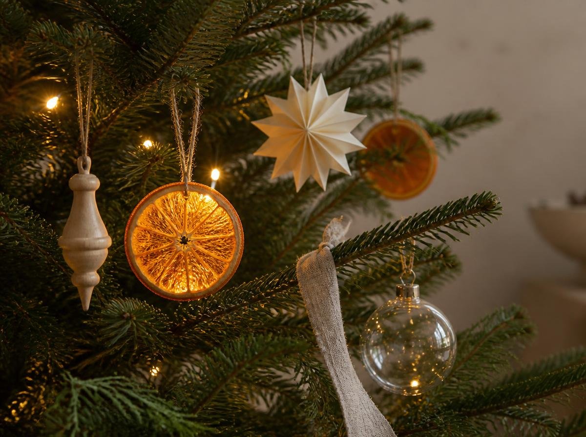 Vintage-inspired Christmas tree ornaments in traditional glass and metallic finishes