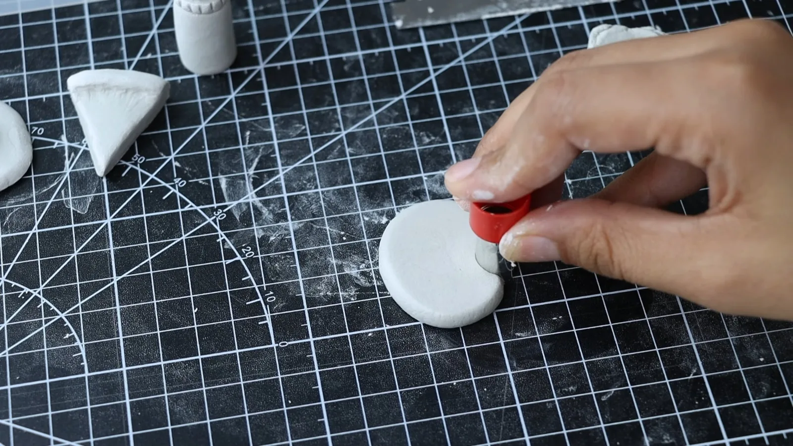 Making a shallow magnet recess in a handmade clay ornament