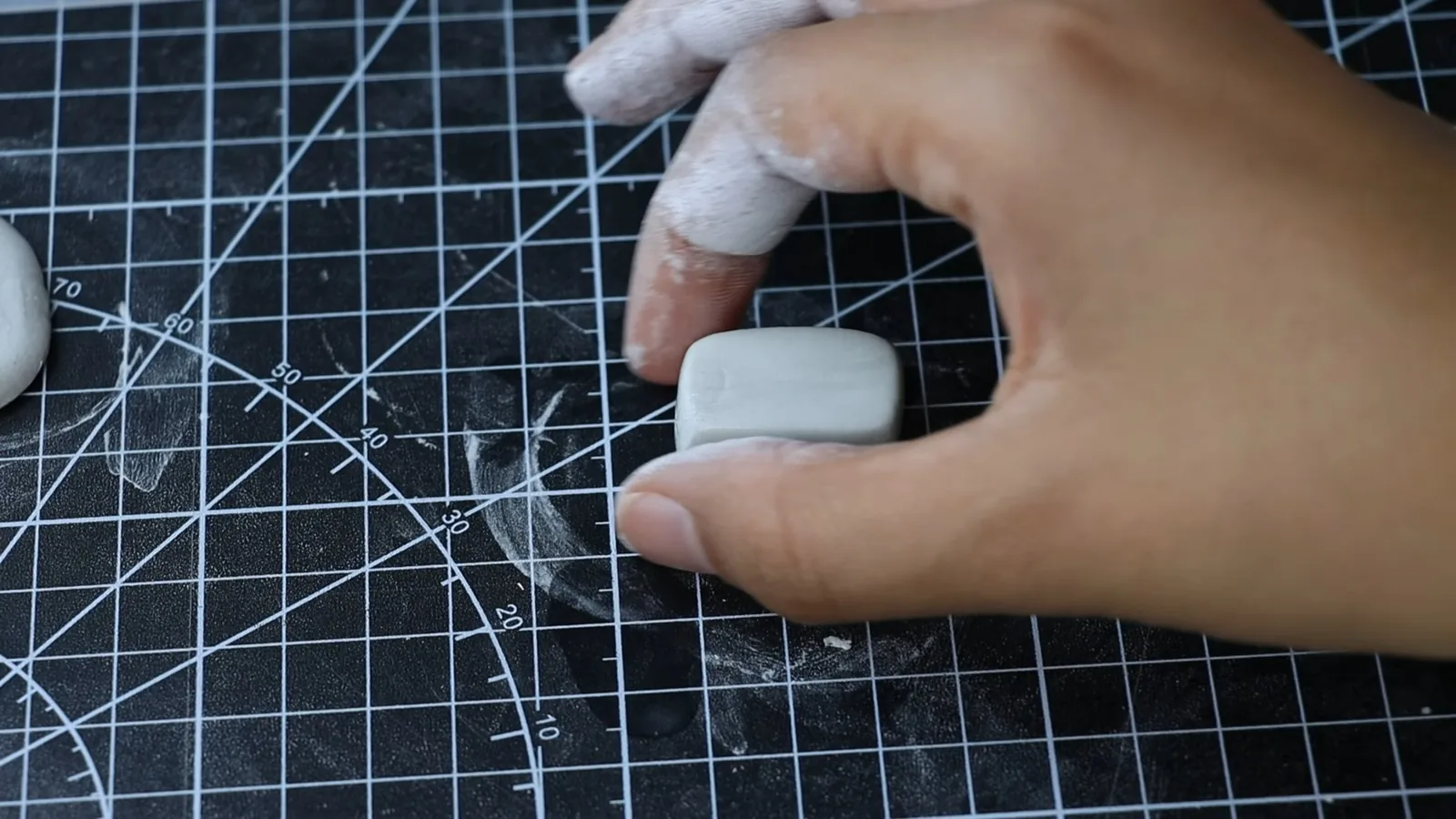 Shaping miniature air-dry clay decorations for a DIY clock