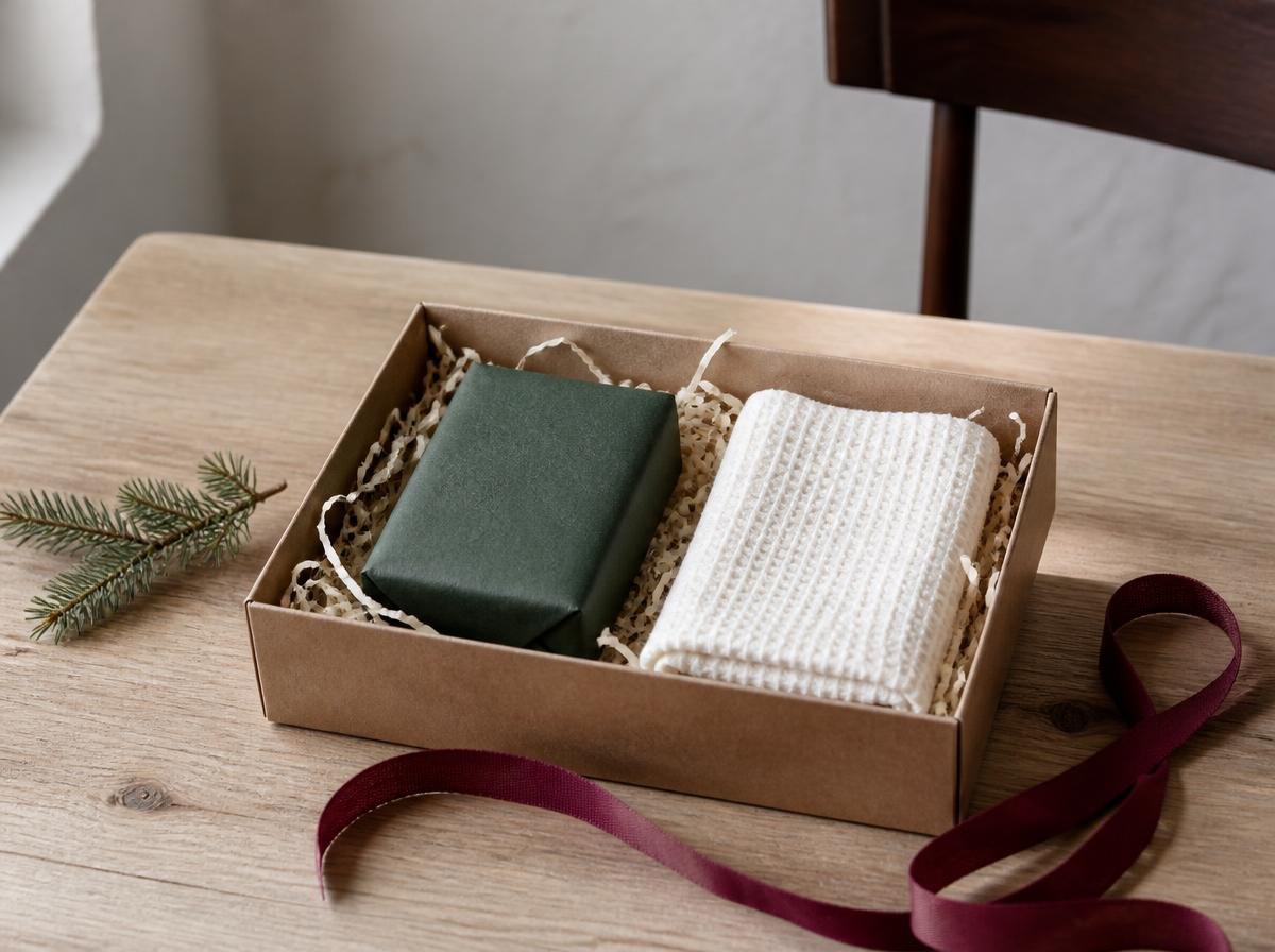 Minimalist soap gift set with neutral styling