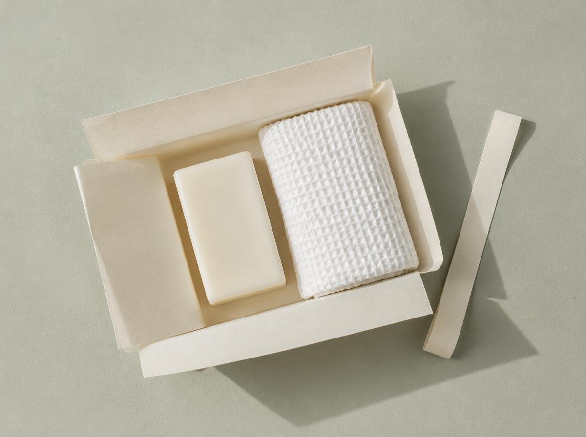 Soft neutral soap gift packaging
